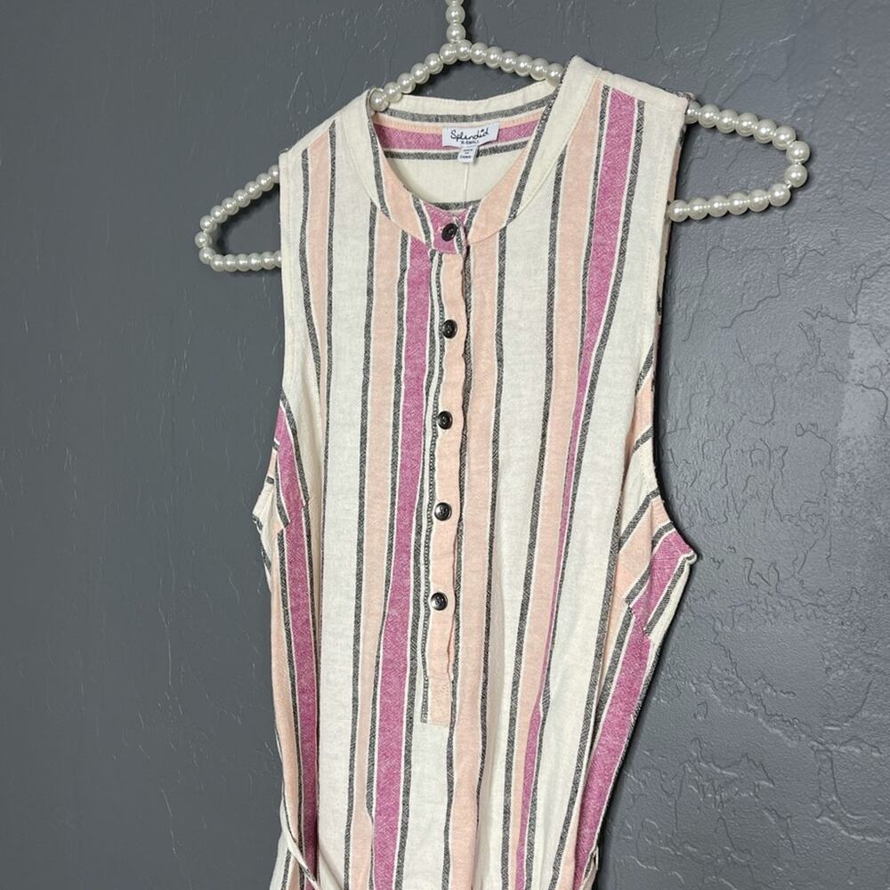 Splendid Beach Linen Blend Stripes Dress